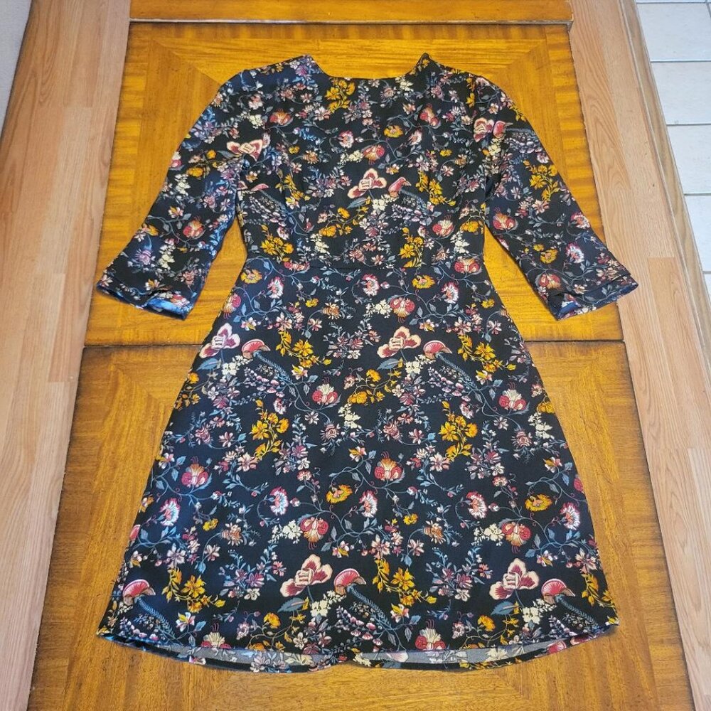 Charlie Paige Black with Floral Print Dress